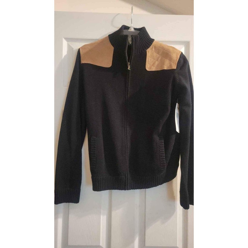 NWT Women's Ralph Lauren large black commando with full zip sweater $40.